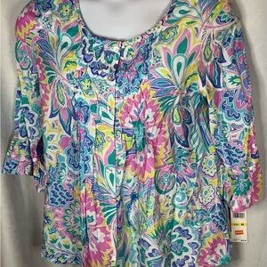 Ruby Rd. Multicolor Floral Blouse